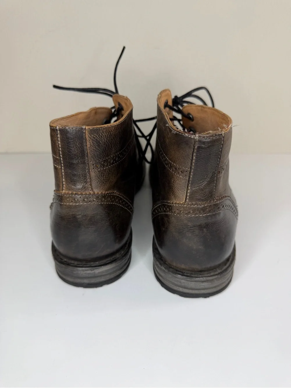 Bed Stu Brown Rustic Mans Leather Ankle Boots Size 13M Made In Mexico Workshop